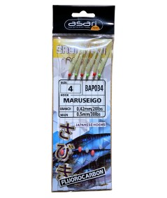 Plumas Asari Sabiki Aji Maruseigo – Metralleta japonesa con 6 anzuelos nº4 y línea de fluorocarbono