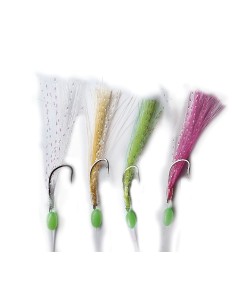 Plumas Asari Pro Sabiki Multicolor nº4 - Metralleta 5 anzuelos, 0.40 mm