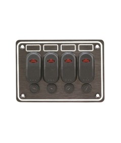 Panel Estanco con 4 Interruptores 12V LED - Modelo 10047-BK