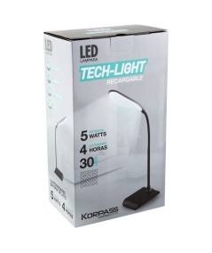 Lámpara LED Korpass 5W Oval Blanca Recargable para Escritorio – 30 Leds, Luz Fría