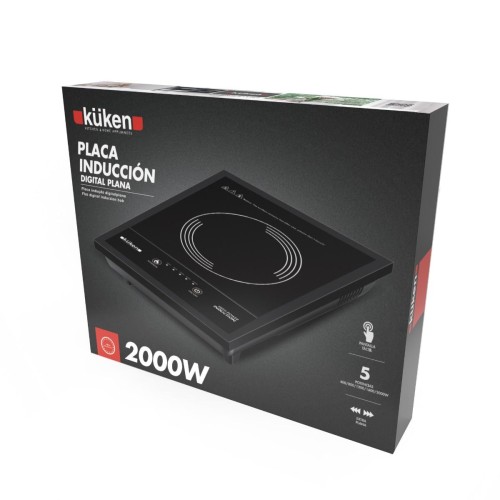 Placa de Inducción Digital Plana Küken 2000W – 5 Niveles de Potencia y Apagado Automático