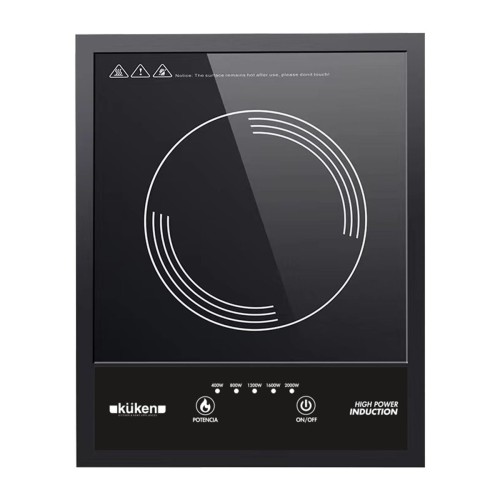 Placa de Inducción Digital Plana Küken 2000W – 5 Niveles de Potencia y Apagado Automático