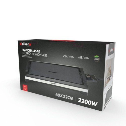 Plancha de asar KÜKEN 60x32cm 2200W desmontable