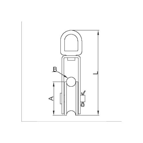 Polea giratoria simple INOX AISI304 Ø 100 mm