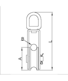Polea giratoria simple INOX AISI304 Ø 100 mm