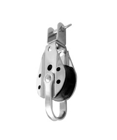 Polea mini giratoria con arraigo Delrín INOX316 8 mm