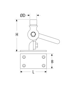 Soporte antena base plana INOX AISI316
