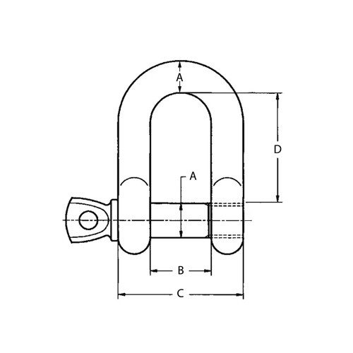 Grillete recto INOX AISI316