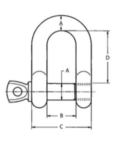 Grillete recto INOX AISI316