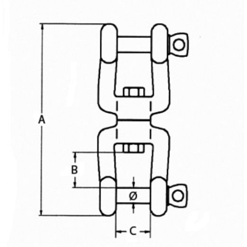Quitavueltas doble grillete INOX AISI316