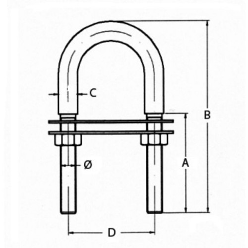 Cáncamo U INOX AISI316