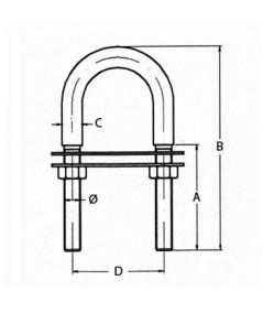 Cáncamo U INOX AISI316