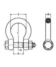 Grillete lira alta resistencia con tuerca y pasador 22x25mm (7/8")