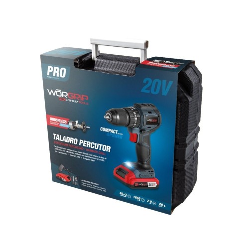 Taladro Percutor Compacto Brushless Worgrip 20V – Potencia y durabilidad en un diseño compacto