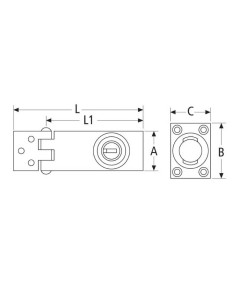 Aldabilla con cerradura INOX AISI 316