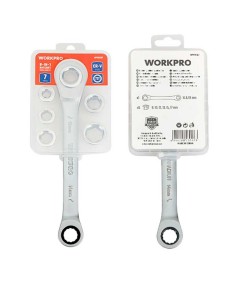 Llave de Estrella WORKPRO CR-V doble con carraca y 6 bocas (7 piezas)