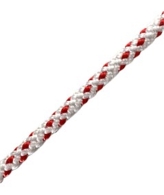 Cabo driza-escota poliéster de alta tenacidad 5 mm blanco/rojo