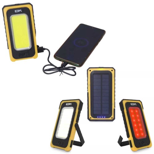 Linterna LED COB solar recargable 10 W 750 lm