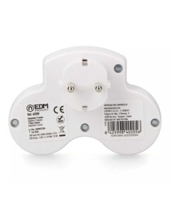 Adaptador 2 tomas Schuko con USB A + C blanco