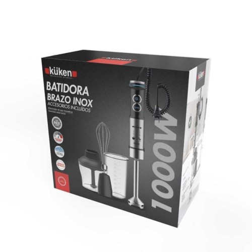 Batidora de brazo INOX 1000W KÜKEN con accesorios