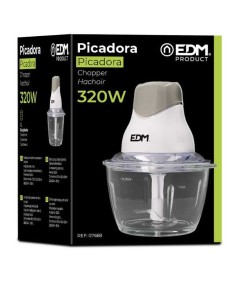 Picadora con recipiente de cristal 320W