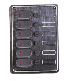 Panel de 6 Interruptores Estancos con LED 12V – IP65