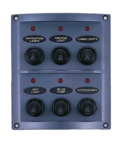 Panel de 6 Interruptores Estancos 12V LED – IP65