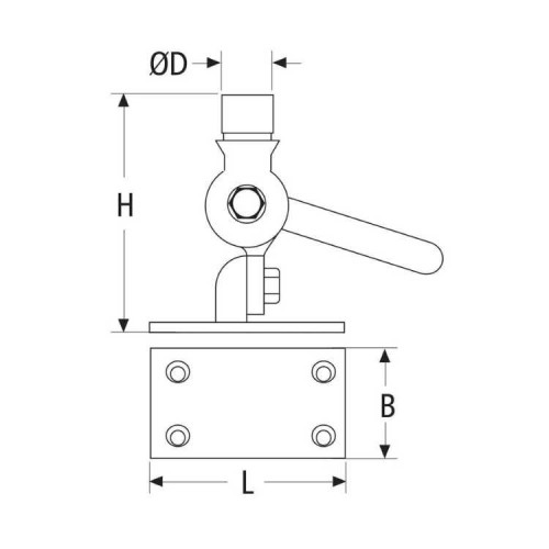 Soporte antena base plana INOX AISI316