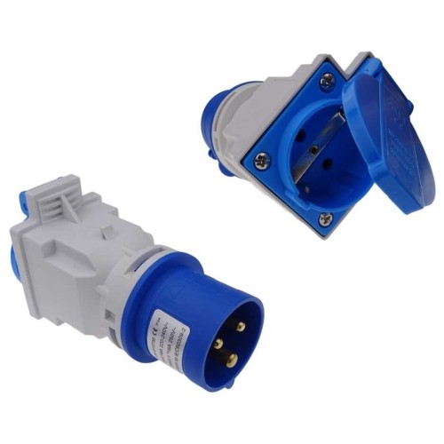 Clavija adaptador CETAC a base Schuko 16 A 230 V IP44