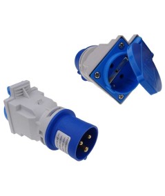 Clavija adaptador CETAC a base Schuko 16 A 230 V IP44