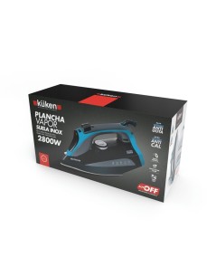 Plancha de Vapor KÜKEN 2800W – Suela Inoxidable y Golpe de Vapor 140g