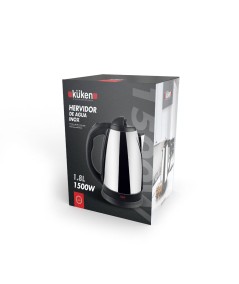 Hervidor de Agua Eléctrico KÜKEN 1.8L – Acero Inoxidable, 1500W