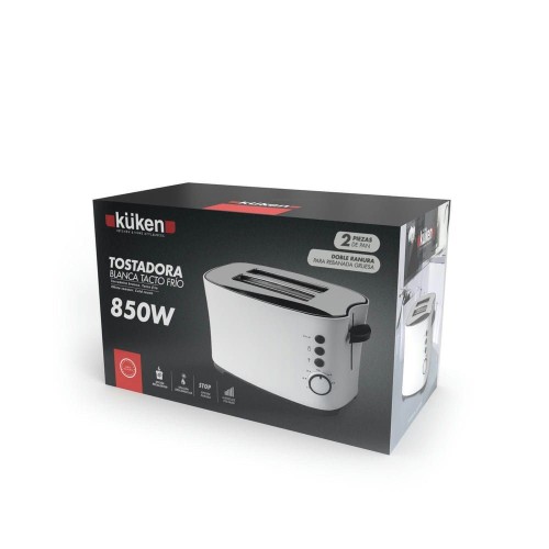 Tostadora Blanca 2 Ranuras 850W KÜKEN – Tostado perfecto y uniforme