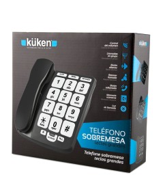Teléfono de Sobremesa Küken Negro – Teclas Grandes