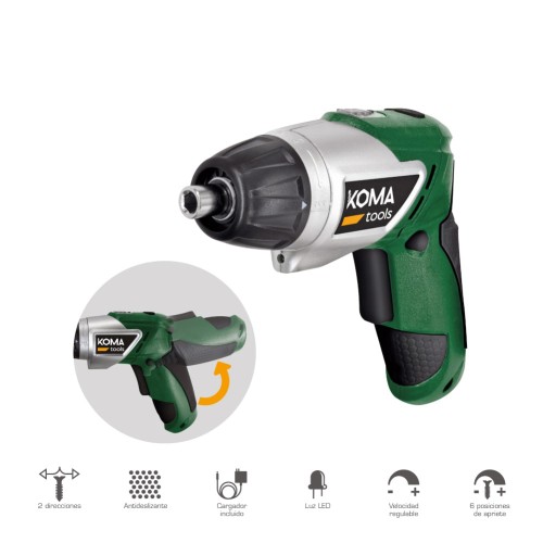 Atornillador a Batería Reversible Koma Tools 3,6V Litio – Compacto y Versátil