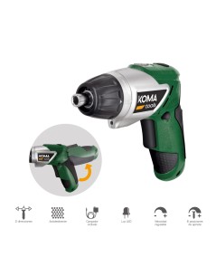 Atornillador a Batería Reversible Koma Tools 3,6V Litio – Compacto y Versátil