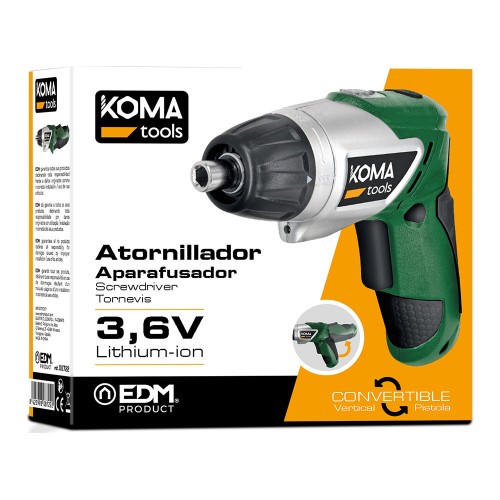 Atornillador a Batería Reversible Koma Tools 3,6V Litio – Compacto y Versátil
