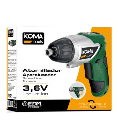 Atornillador a Batería Reversible Koma Tools 3,6V Litio – Compacto y Versátil