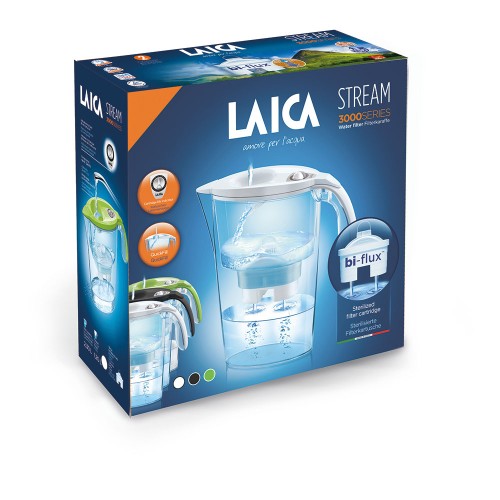 Jarra Filtrante LAICA Stream Verde (2,3 L) + 2 Filtros Bi-Flux
