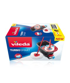 Fregona Vileda Turbo Smart – Set de Limpieza con Escurridor Sin Esfuerzo | Microfibra Ultraabsorbente | Cubo 5L