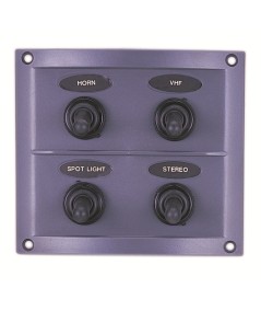 Panel de 4 Interruptores Estancos 12V – IP65 con Fusibles